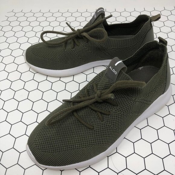 Aldo Army Green Lace Up Sneakers 5 - Picture 4 of 5